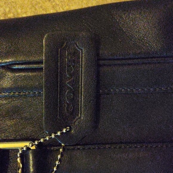 Coach Blue Black Purse Handbag Shoulder Bag Leather - Picture 2 of 6